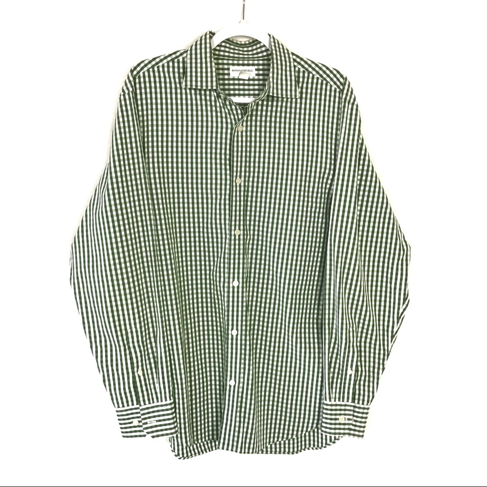 Banana Republic factory gingham button up shirt